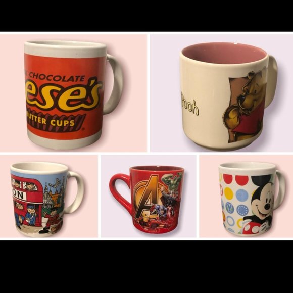 Other - Vintage / Collectible Mugs Lot (Reese’s, Marvel, Sampsons & Disney Brand)